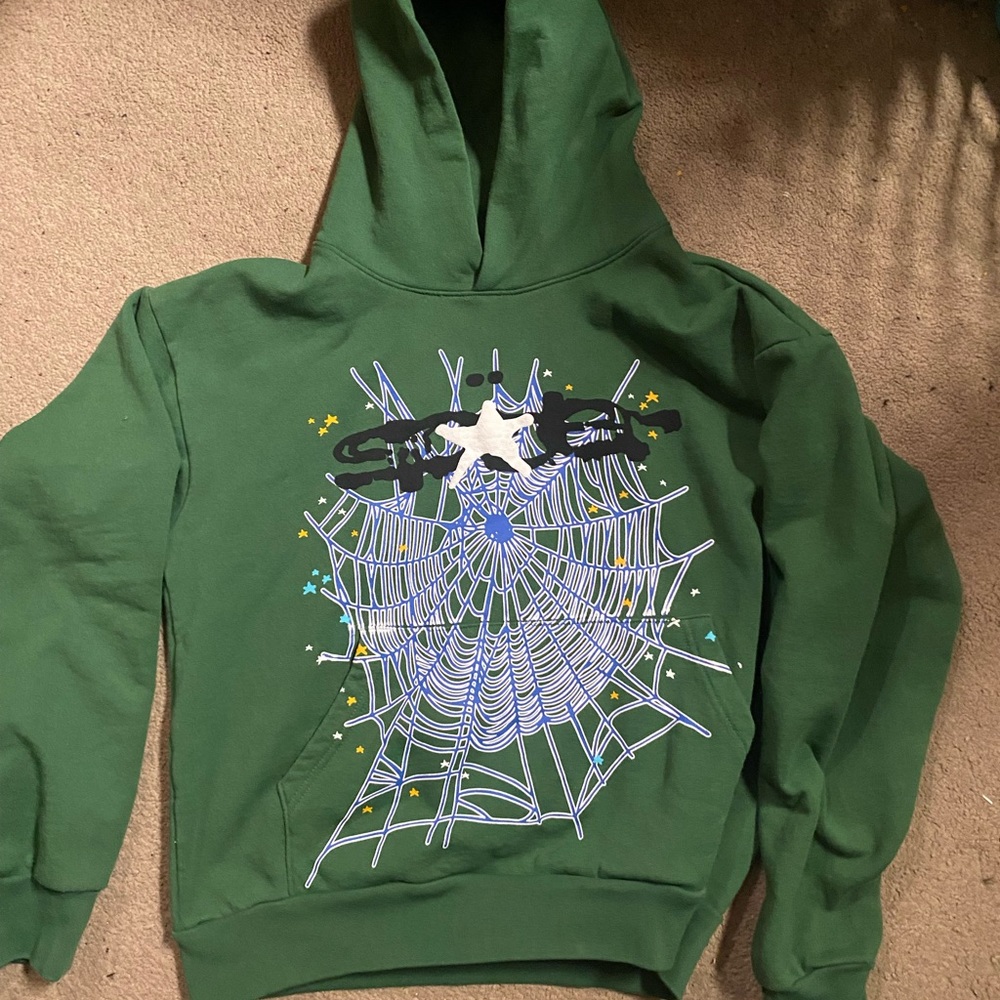 spider hoodie hunter green small